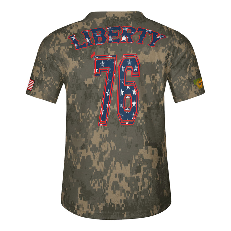 Patriot Camo Red White & Blue Liberty Baseball Jersey
