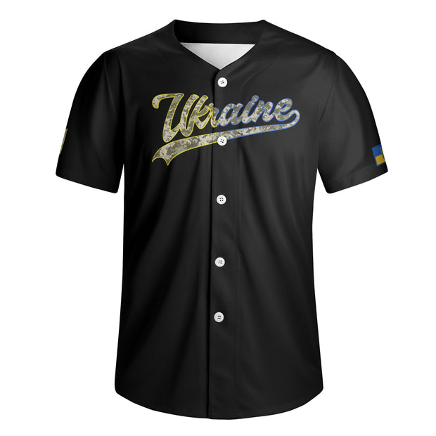 Black Camo Short Sleeve Baseball Jersey