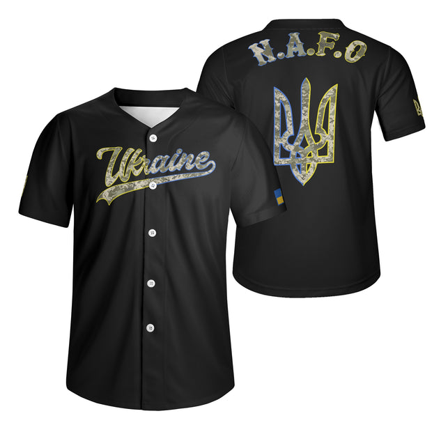 Black Camo Short Sleeve Baseball Jersey