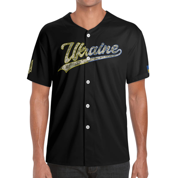 Black Camo Short Sleeve Baseball Jersey