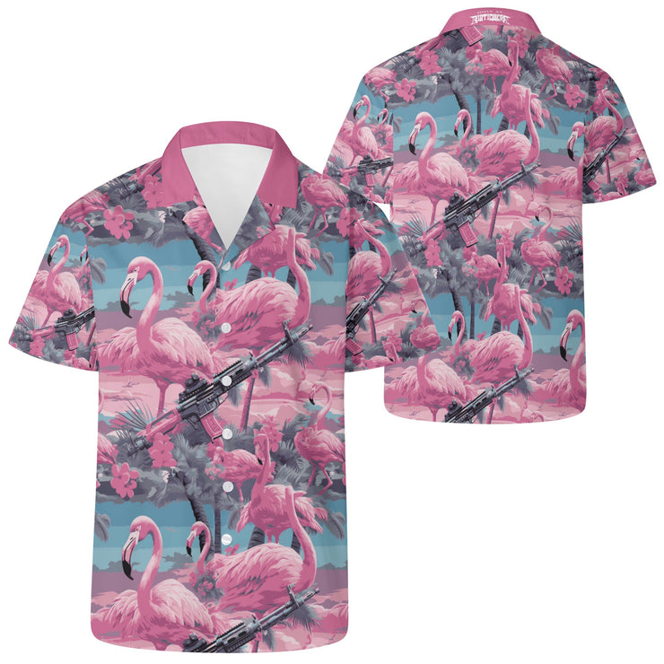 Armed Flamingo Hawaiian Shirt