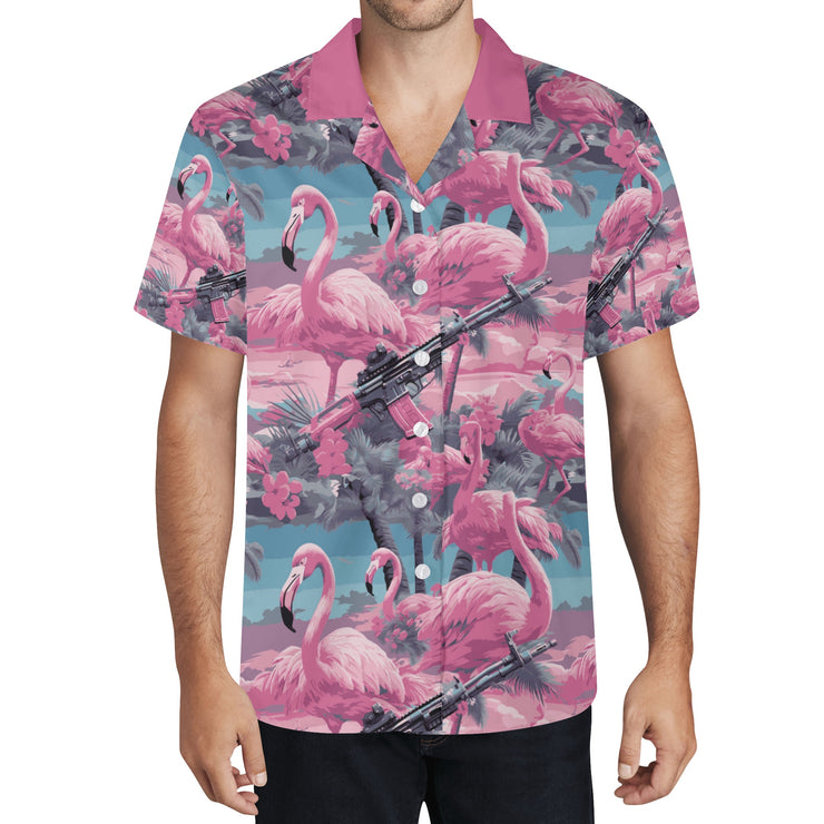 Armed Flamingo Hawaiian Shirt