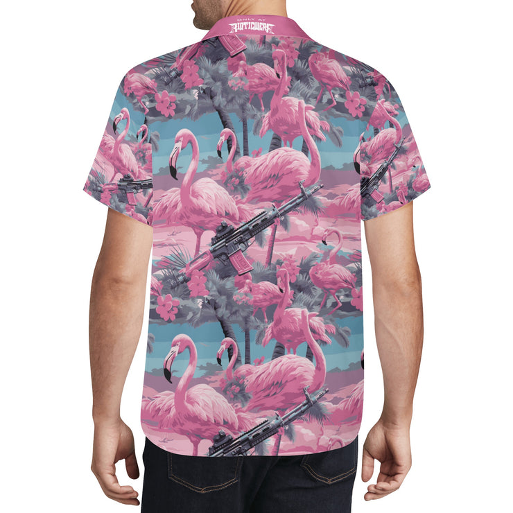 Armed Flamingo Hawaiian Shirt