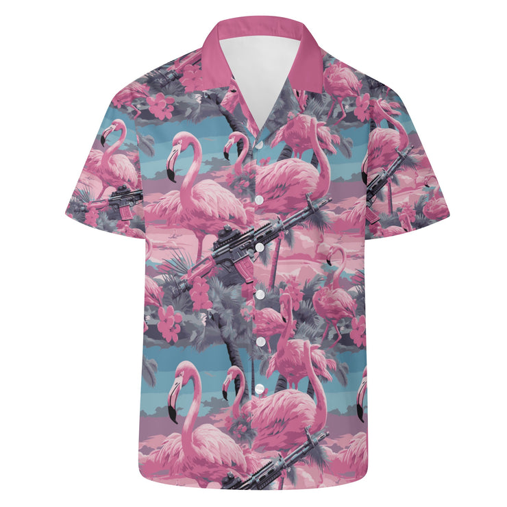 Armed Flamingo Hawaiian Shirt