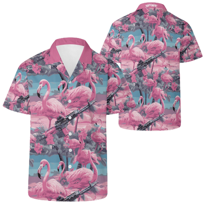 Armed Flamingo Hawaiian Shirt
