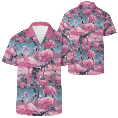 Armed Flamingo Hawaiian Shirt
