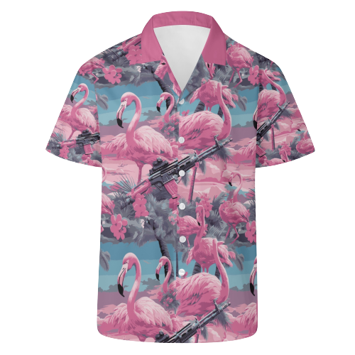 Armed Flamingo Hawaiian Shirt