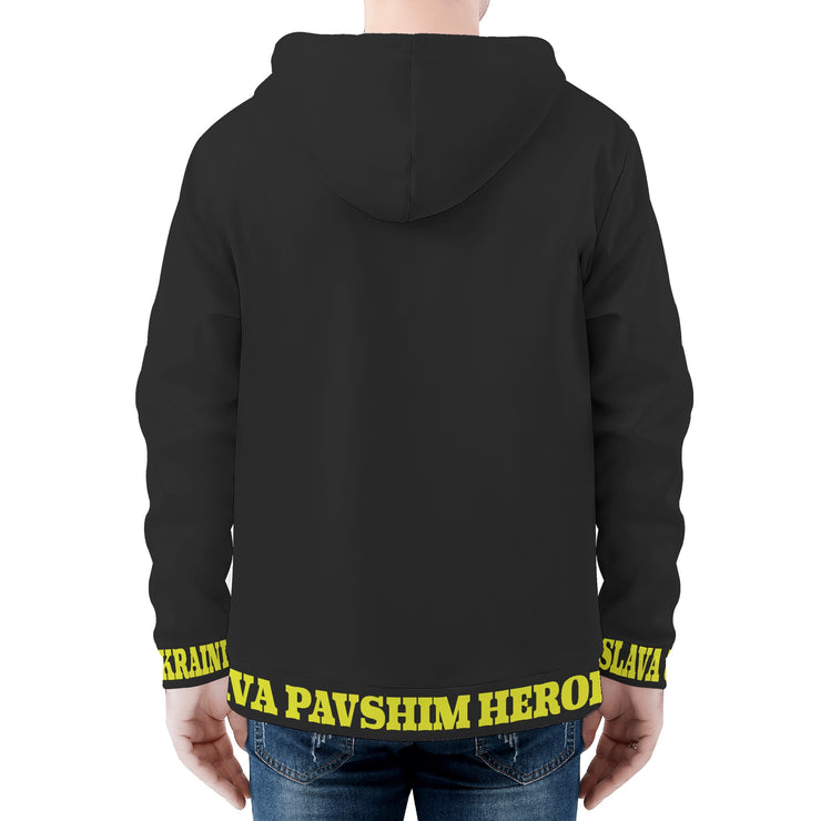 Black "Glory To The Heros Glory To Ukraine" Zip Hoodie