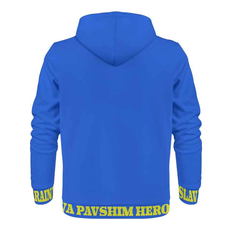 Blue "Glory To The Heros Glory To Ukraine" Zip Hoodie