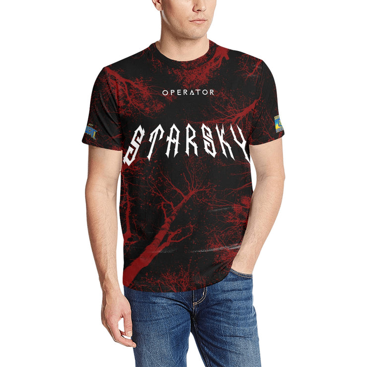 Dark Starsky Black/Red Metal Style Premium Tee (Ships USA Customers ONLY)