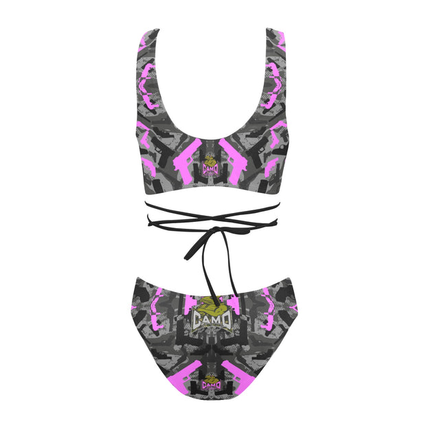 "Dark Pistol Pink Gun" Camo Toad Bikini Set