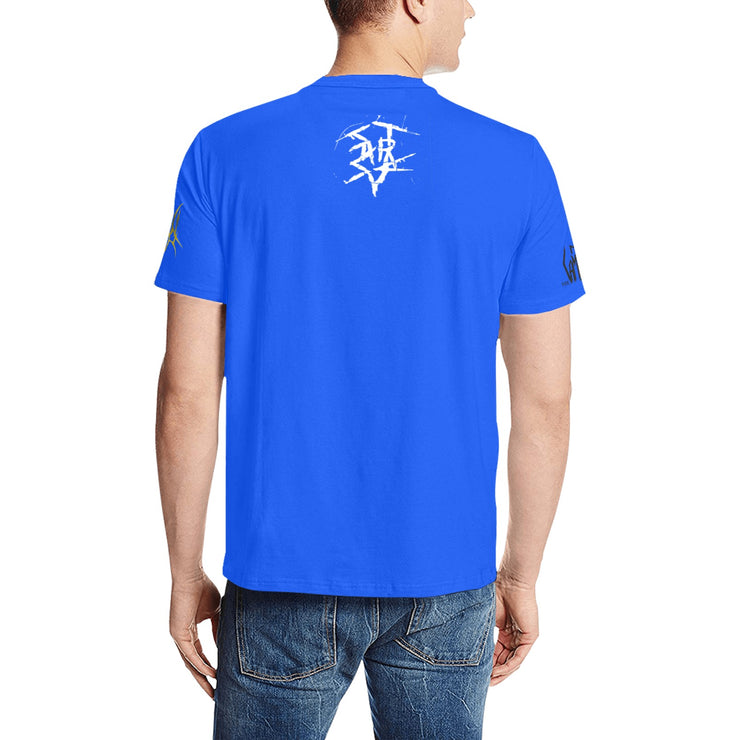 Blue FPS Gamer Logo Style Emblem Tee (Ships USA Customers ONLY)