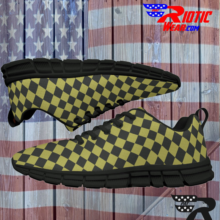 [[ Tan Checkered ]] Sports Athletic Premium Shoes