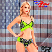 "2-Tone Lime Gun" Camo Toad Bikini Set