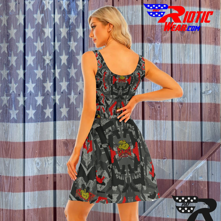 "Dark Red Gun" Camo Toad Day Dress