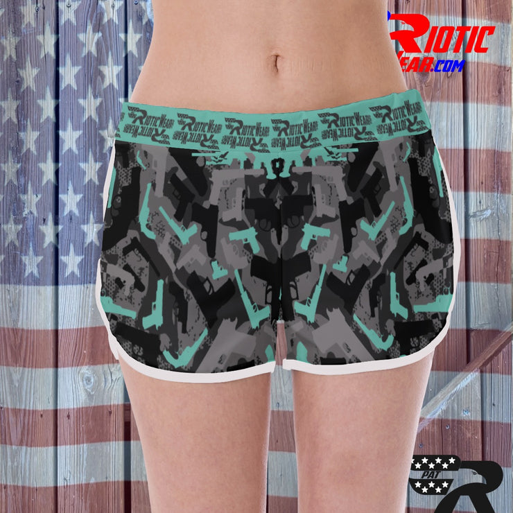 "Blue Gun" Camo Toad Ladies Track & Field Shorts