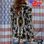 "Dark Grey Gun" Camo Toad Long Sleeve Cardigan