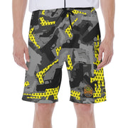 "Yellow Skull & Cross Bones Gunner" Men's Premium Board or Swim Shorts