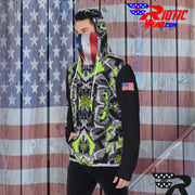 "Lime Color-Block Gun" Camo Toad Hoodie w/ Face Cover