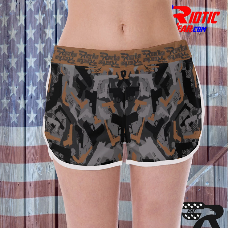 "Brown Gun" Camo Toad Ladies Track & Field Shorts