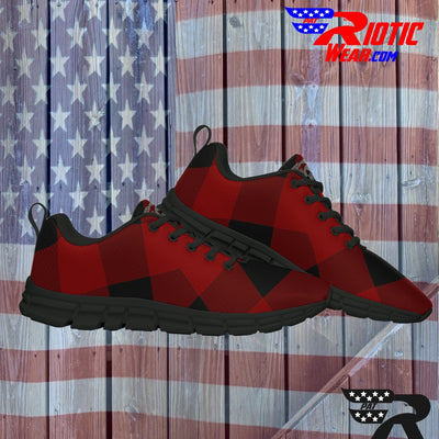 [[ Red Plaid ]] Sports Athletic Premium Shoes