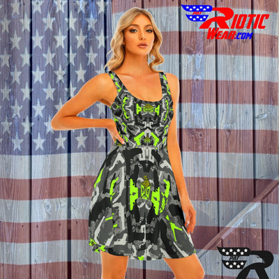 "Lime Gun" Camo Toad Day Dress