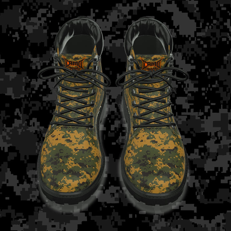 "Digital Steppe" Camo Toad Men's Lace-Up Short Boots