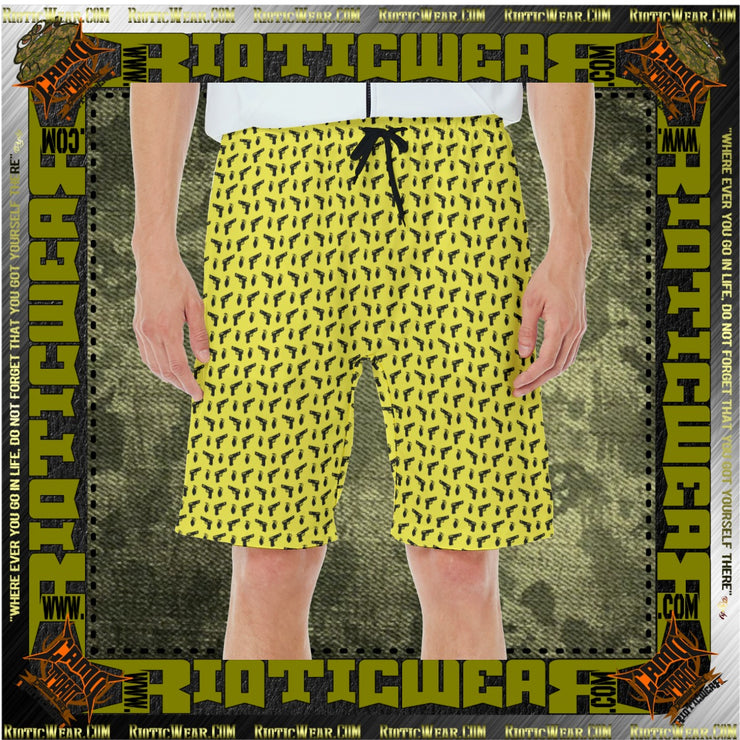 Yellow Pistol RePeat Casual Beach Shorts Trunks