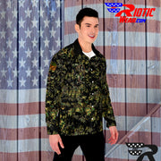 "Digitized Digital-Camo"  Long Sleeve Button Down w/ Logos