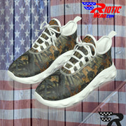 "Bark Leaf" Camo Toad Men's Light Sports Shoes  (White or Black Soles)
