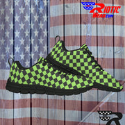 [[ Lime Checkered ]] Sports Athletic Premium Shoes