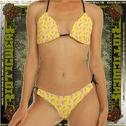 Yellow Bang & Boom (Pink Pistol & Grenade) Sling Bikini Swimsuit
