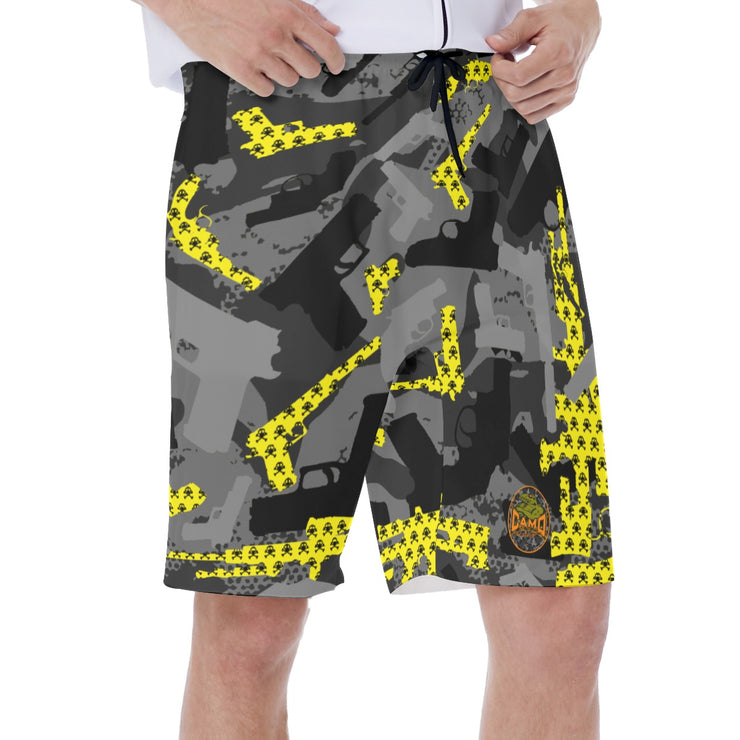 "Yellow Skull & Cross Bones Gunner" Men's Premium Board or Swim Shorts