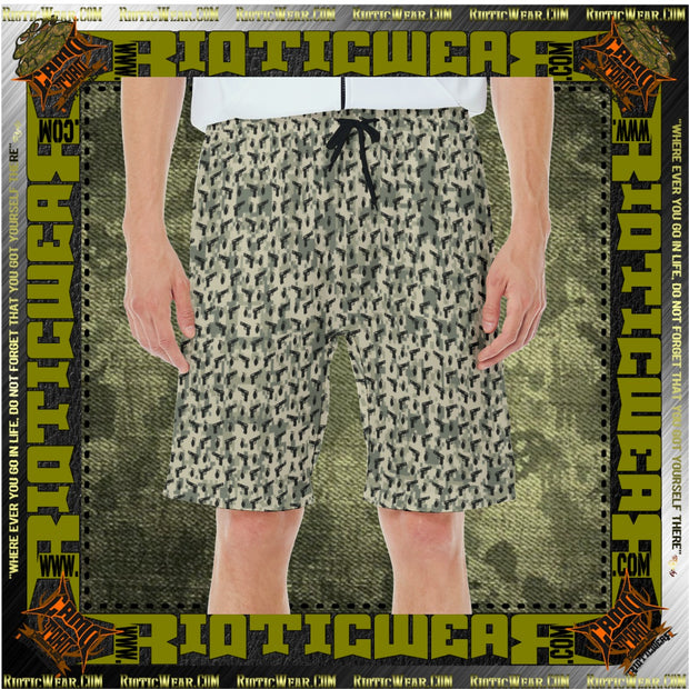 Digital Camo Pistol  Casual Beach Shorts Trunk