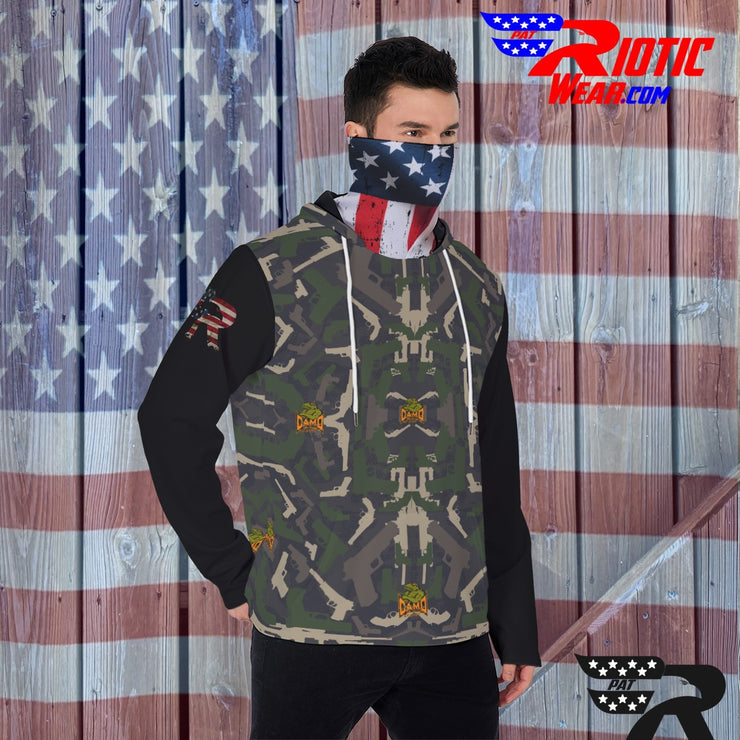 "Classic Color-Block Gun" Camo Toad Hoodie w/ Face Cover