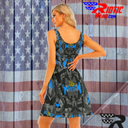 "Dark Blue Gun" Camo Toad Day Dress