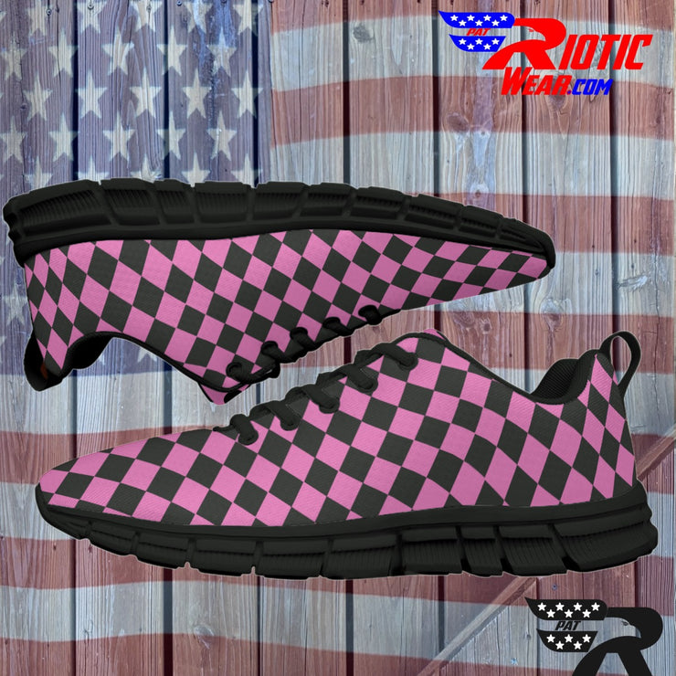 [[ Pink Checkered ]] Sports Athletic Premium Shoes