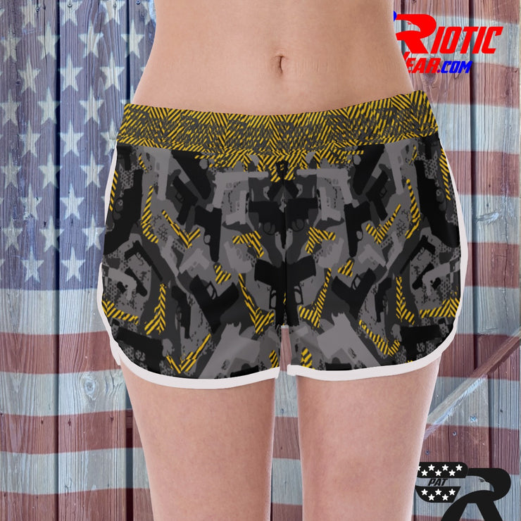 "Caution Gun" Camo Toad Ladies Track & Field Shorts