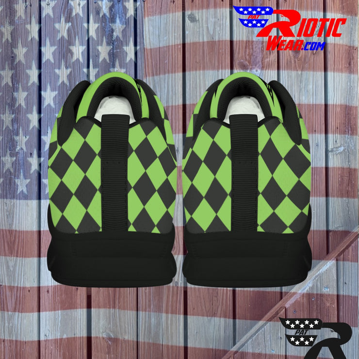 [[ Lime Checkered ]] Sports Athletic Premium Shoes