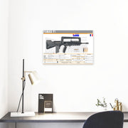 FAMAS F1 Gun Spec Data Premium Wall Art Poster (Choose Size)