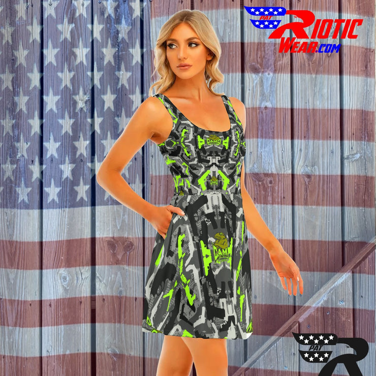 "Lime Gun" Camo Toad Day Dress