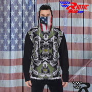 "Olive Color-Block Gun" Camo Toad Hoodie w/ Face Cover
