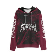 (Updated) Dark Starsky Red/Black Heavy Metal Design Premium Hoodie Microfiber Interlock  Material