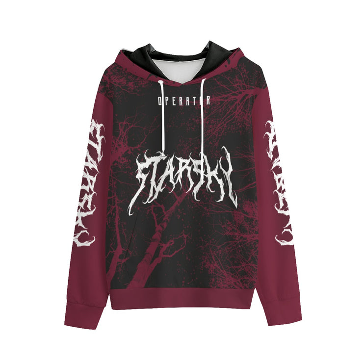 (Updated) Dark Starsky Red/Black Heavy Metal Design Premium Hoodie Microfiber Interlock  Material