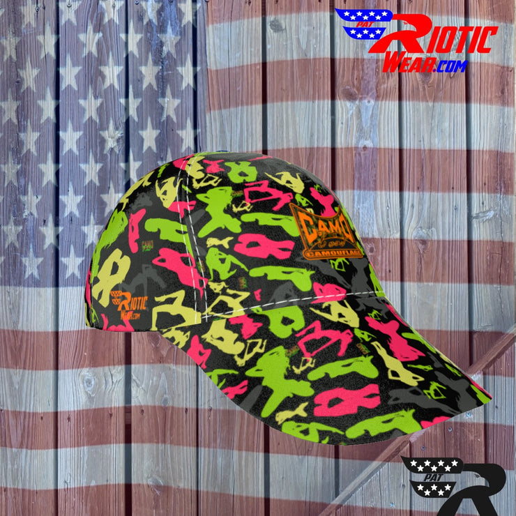 "Pink/Lime Sexy" Camo Toad Snap-Back Cap