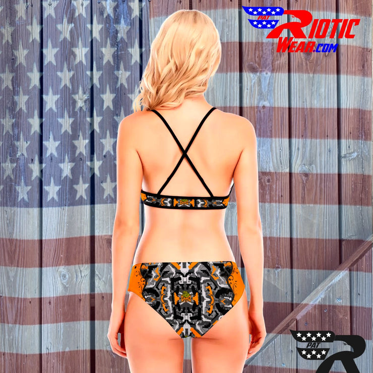 "2-Tone Orange Gun" Camo Toad Bikini Set