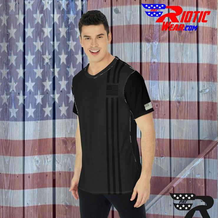 [[ Black & Black American Ghost Stripes ]] Riotic Wear Premium Tee