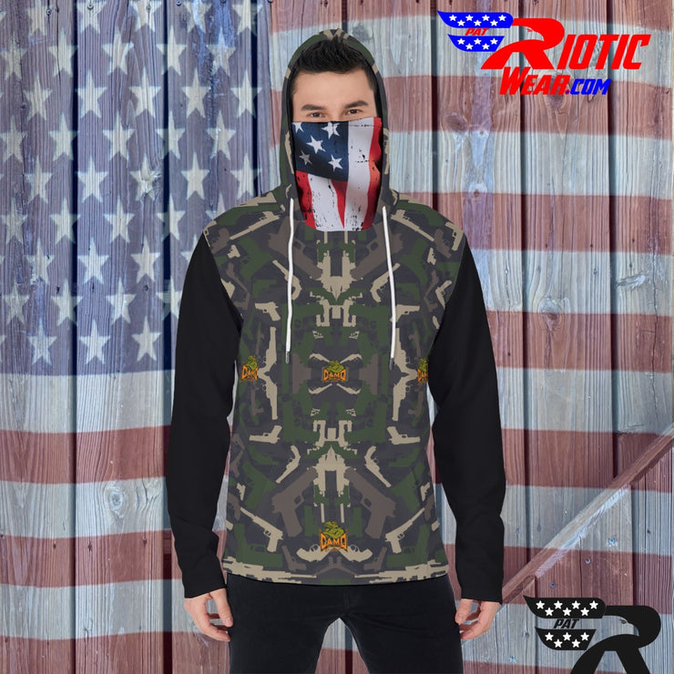 "Classic Color-Block Gun" Camo Toad Hoodie w/ Face Cover