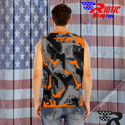 "Orange Gunner" O-Neck Sleeveless Tank Top