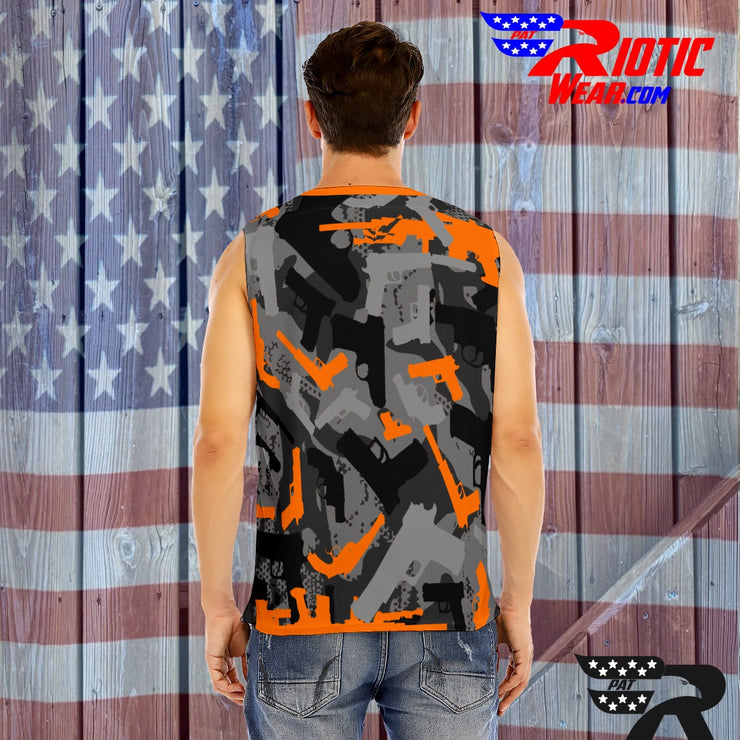"Orange Gunner" O-Neck Sleeveless Tank Top